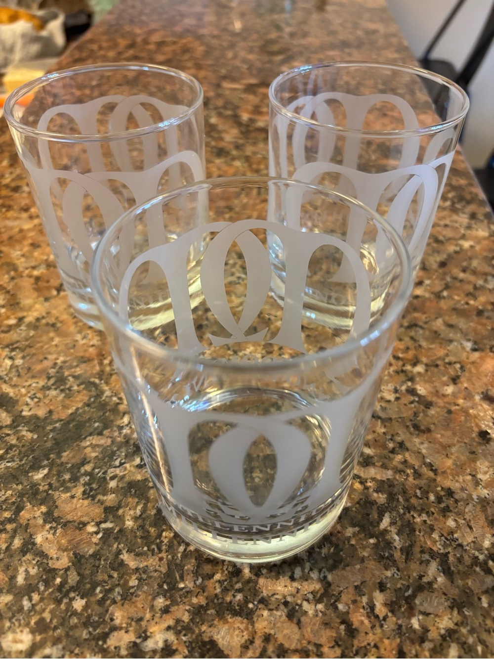 Mignon Faget NEW ORLEANS MILLENNIUM ETCHED DOF BAR GLASSES